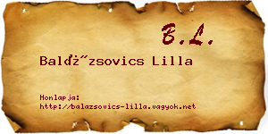 Balázsovics Lilla névjegykártya